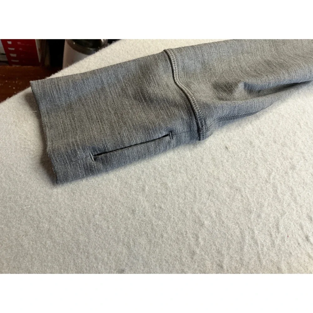 Nike Dri-FIT Jacket Gray Space Dye Full Zip Thumbhole Pockets Size L Athletic